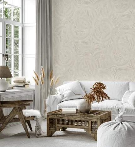 Beige Embossed Wallpaper – Natural Warmth (24103-2)